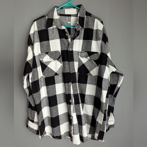 Worksports black and white checkered plaid button-down shirt men's XL 25x35x31